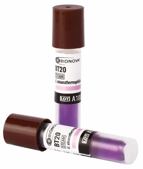 24h INDICADOR BIOLÓGICO PARA VAPOR. PRESENTACIÓN: CAJA CON 100 PIEZAS. MARCA TERRAGENE.