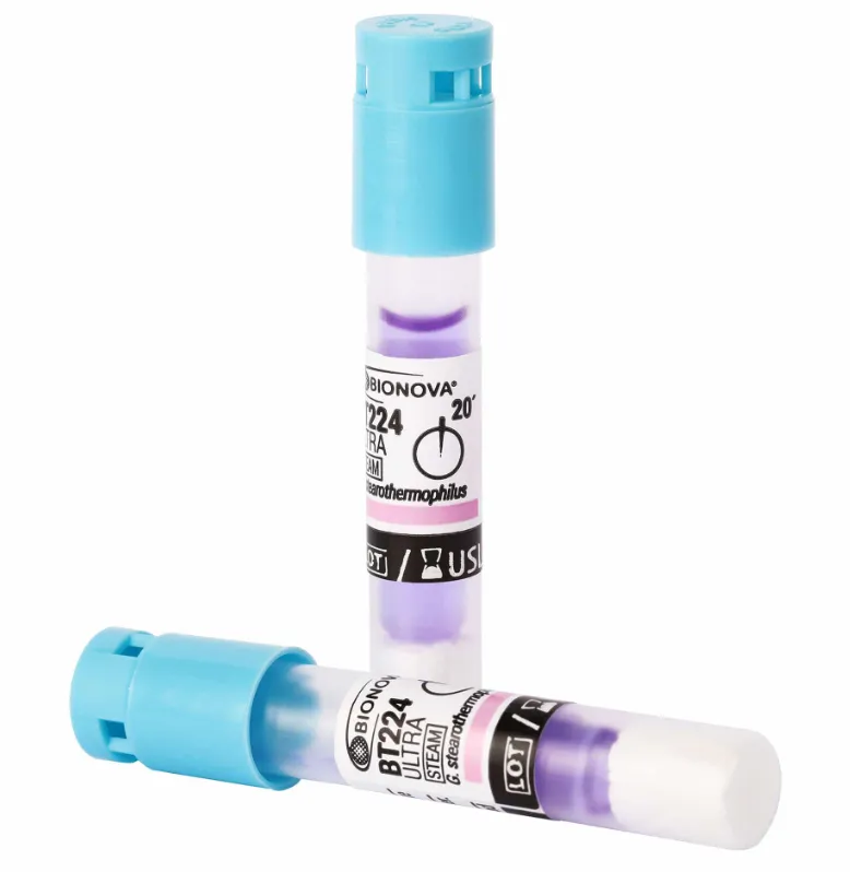 20 min INDICADOR BIOLÓGICO PARA VAPOR. PRESENTACIÓN: CAJA CON 50 PIEZAS.