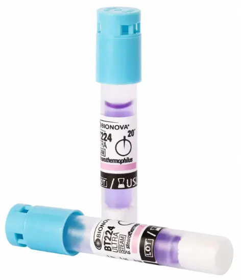 Indicador Biológico de lectura en 20min para Vapor. Presentación: Caja con 50 piezas