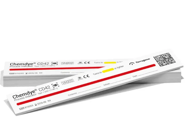 INDICADOR QUÍMICO DE PERÓXIDO DE HIDRÓGENO. PRESENTACIÓN: BOLSA CON 250 PIEZAS.