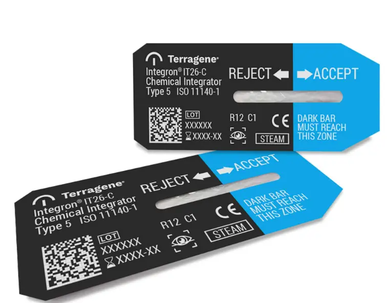 Integrador químico para vapor. Presentación: Paquete con 250 piezas