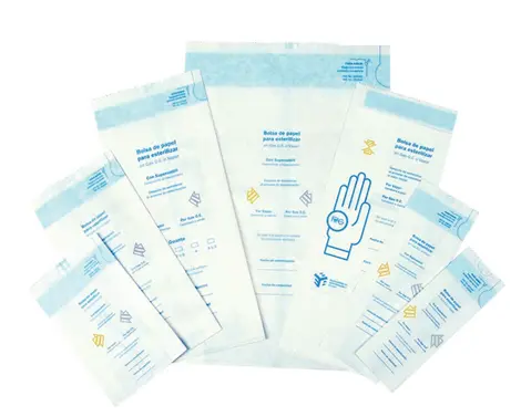 BOLSA DE PAPEL GRADO MÉDICO DE 32 x 62 x 12 COM. CAJA CON 250 BOLSAS.