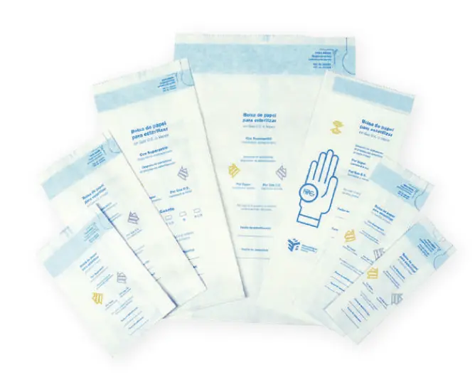 [PAR028] BOLSA DE PAPEL GRADO MÉDICO PARA ESTERILIZAR PMG® DE 12 x 26 x 4 CM. CAJA CON 1000 BOLSAS. MARCA EEE.