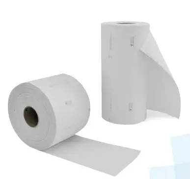 BOBINA DE PAPEL CREPADO GRADO MÉDICO DE 55 CM DE ANCHO Y PESO DE 15 KG. MARCA EEE.
