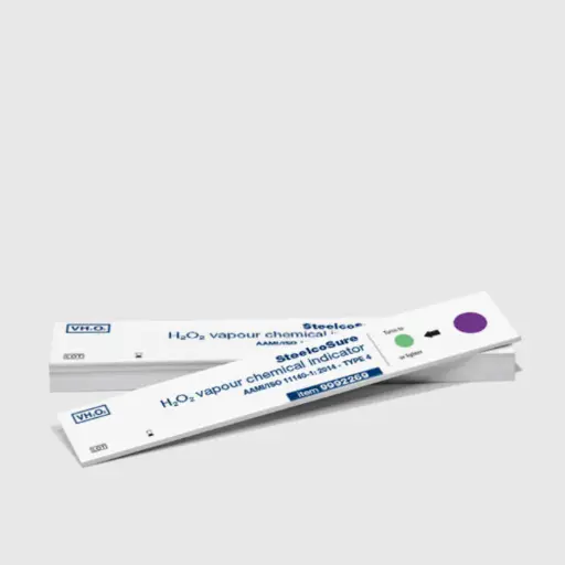 INDICADOR QUIMICO EN TIRAS, PARA EL CONTROL DE PROCESOS DE ESTERILIZACION DE PEROXIDO DE HIDROGENO (H2O2)/ PLASMA PRESENTACION: CAJA CON 250 PIEZAS. NUMERO DE CATALOGO: STEELCO 9992269P. PARA SU USO EN EL EQUIPO: ESTERILIZADOR DE BAJA TEMPERATURA A TRAV
