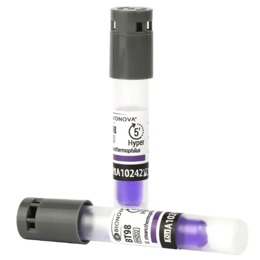 [BT98] Indicador Biológico de 5min para Peróxido de Hidrógeno – Hyper. Presentación: Caja con 50 piezas